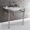 Fauceture KVPB37227W86 37-Inch Console Sink with Stainless Steel Legs (8-Inch, 3 Hole), White/Polished Nickel KVPB37227W86 - alternate 4